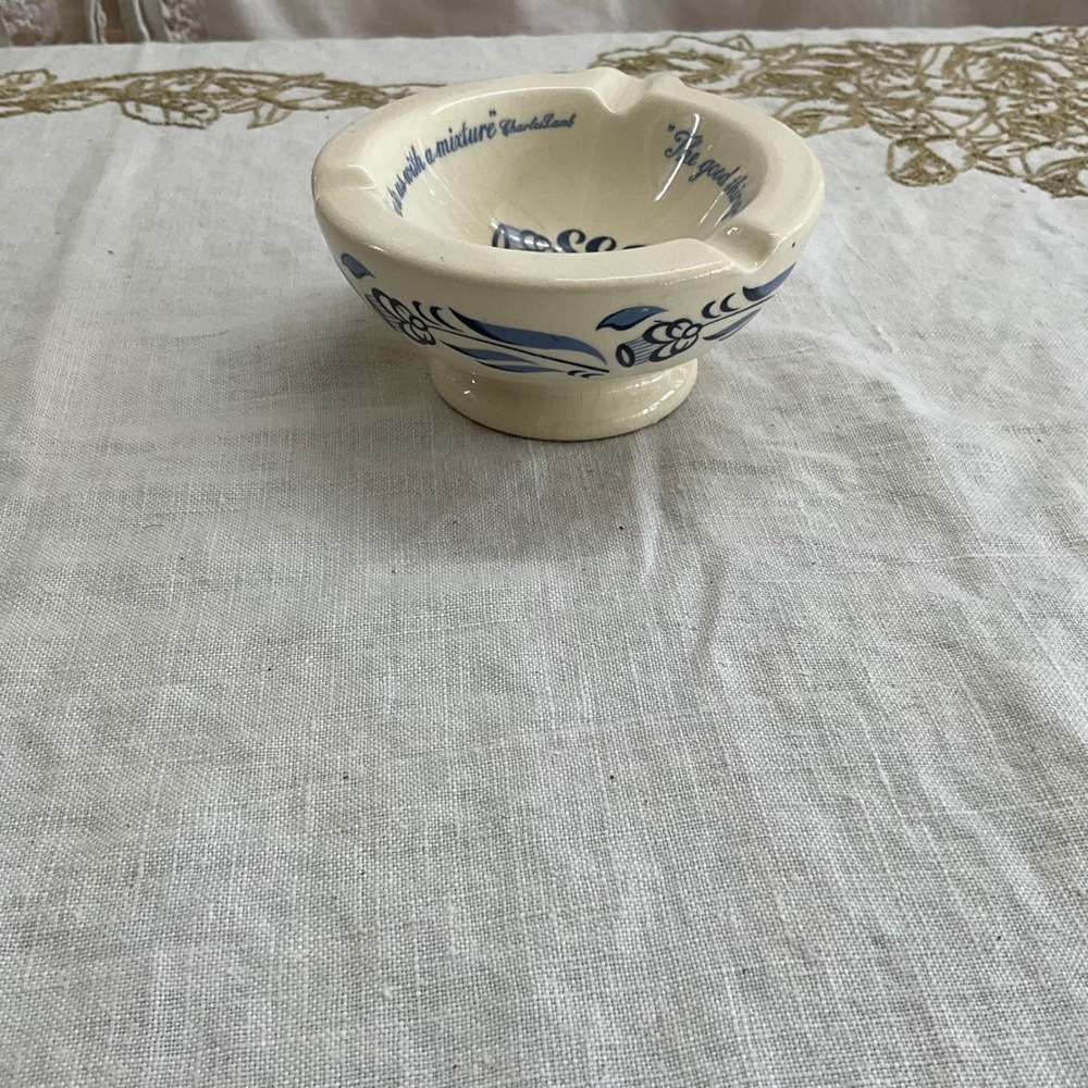 Vintage Merck Pharmaceutical Advert Ceramic Ashtray Charles Lamb Floral - Picture 4 of 8